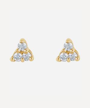 14ct Gold Shuga Mini Trillion Diamond Stud Earrings
