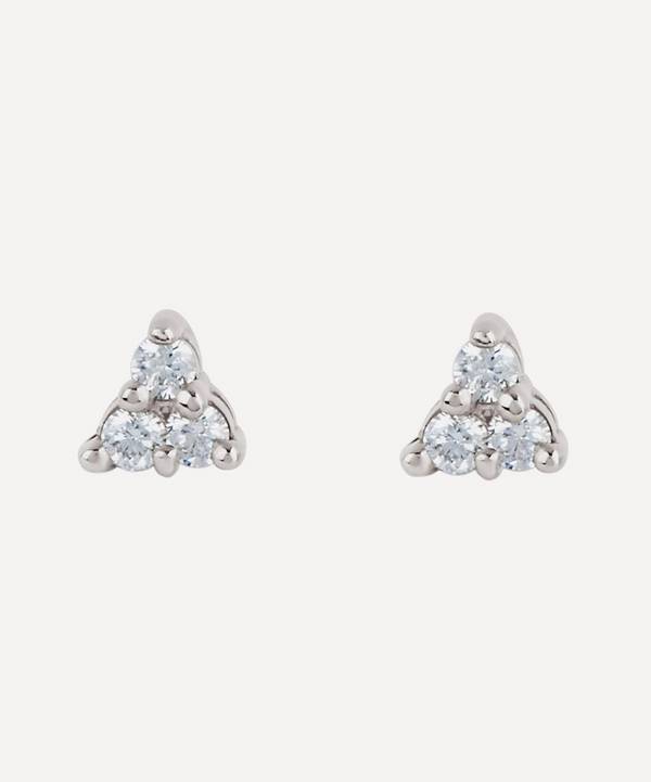 Dinny Hall - 14ct White Gold Shuga Mini Trillion Diamond Stud Earrings image number 0
