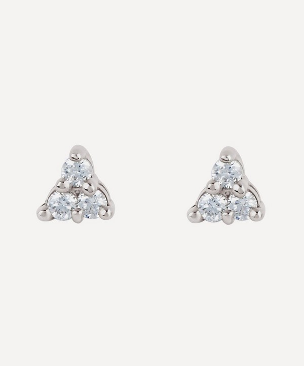 Dinny Hall - 14ct White Gold Shuga Mini Trillion Diamond Stud Earrings image number null