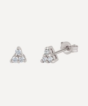 Dinny Hall - 14ct White Gold Shuga Mini Trillion Diamond Stud Earrings image number 2