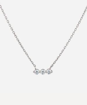 14ct White Gold Shuga Three Stone Diamond Bar Necklace