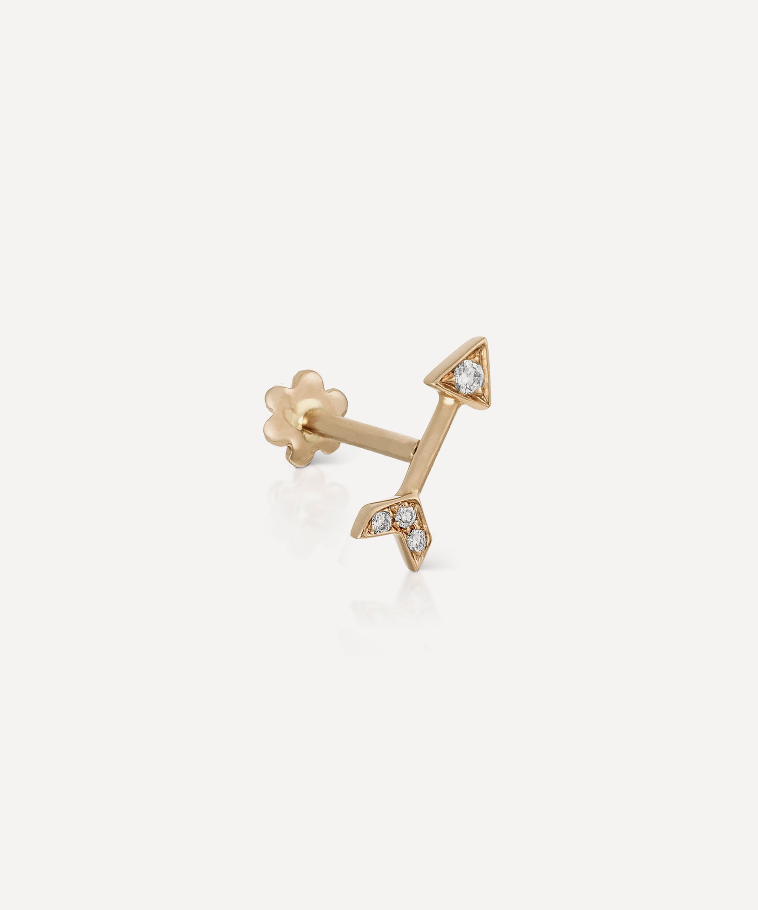 Maria Tash - 18ct 7.5mm Diamond Arrow Threaded Stud Earring image number 0