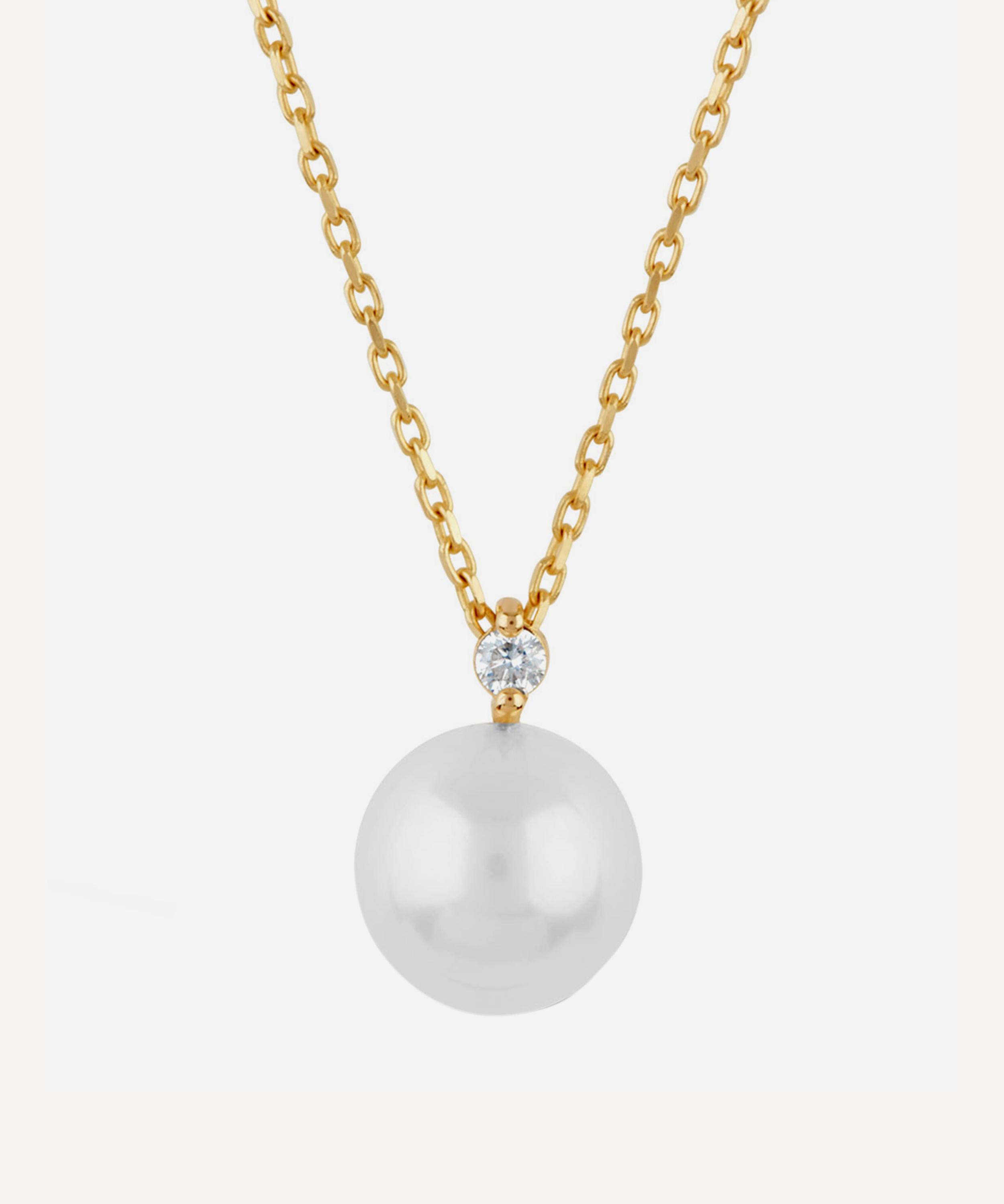 Dinny Hall - 14ct Gold Shuga Pearl and Diamond Pendant Necklace image number 0