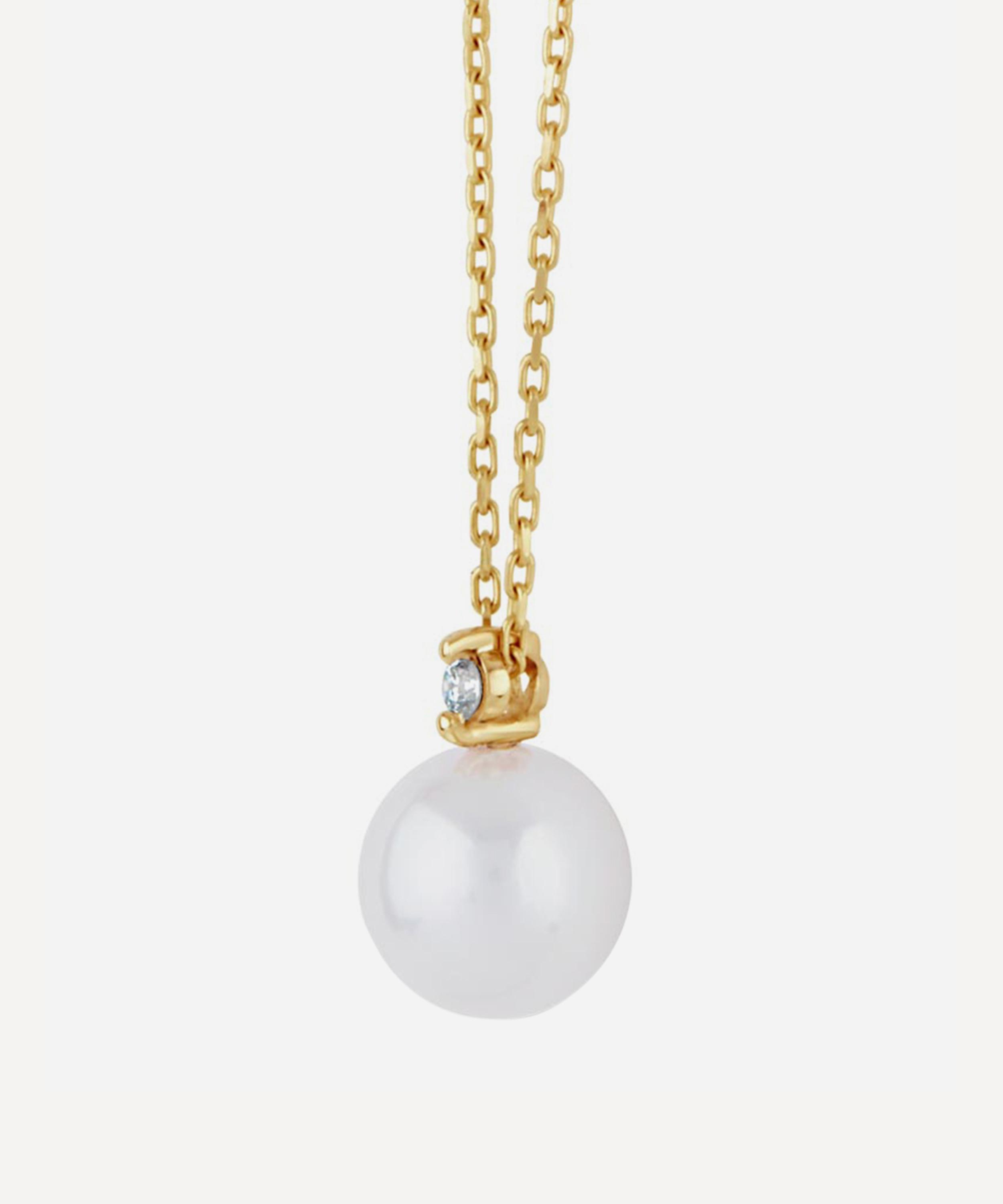 Dinny Hall - 14ct Gold Shuga Pearl and Diamond Pendant Necklace image number 2