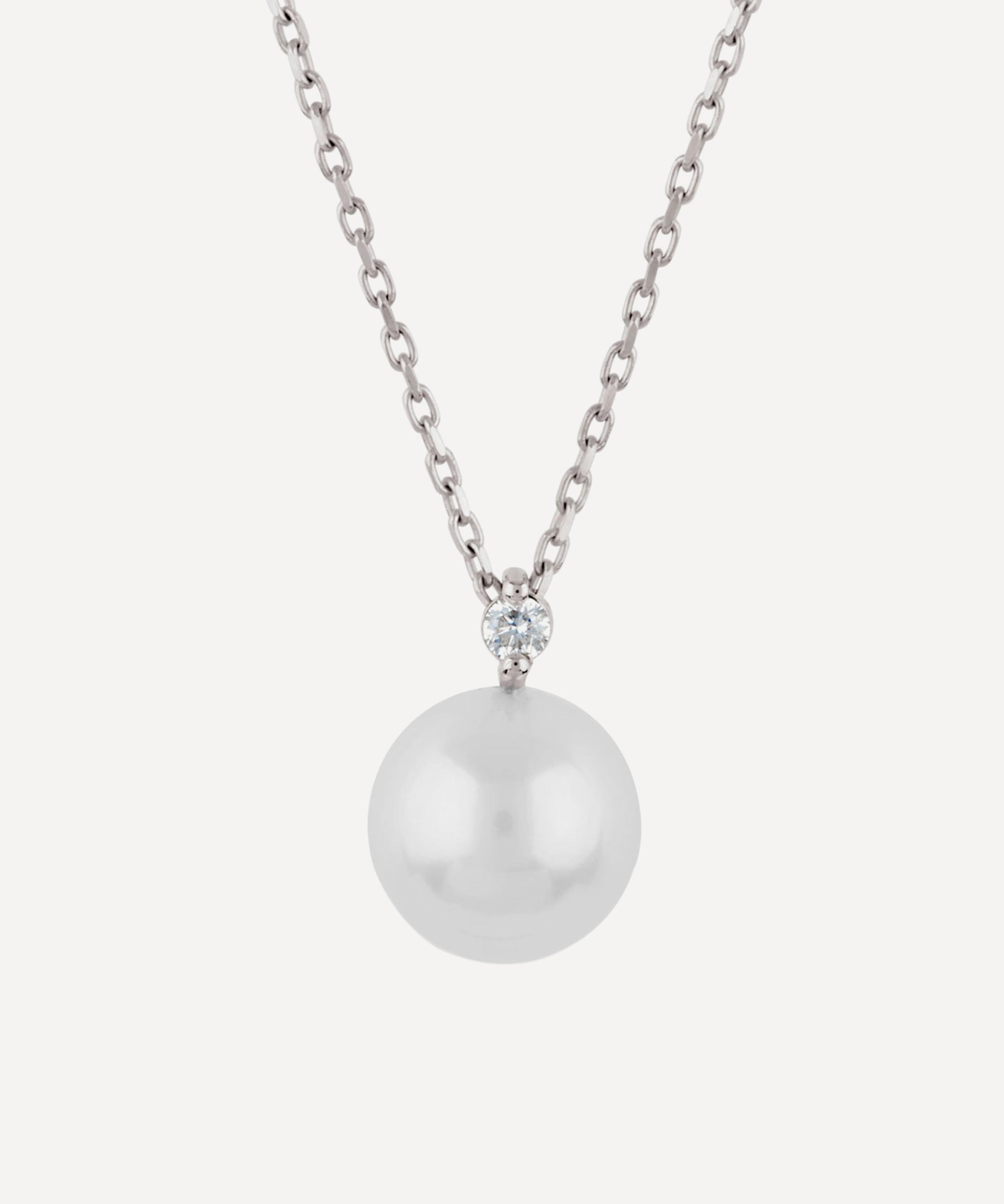 Dinny Hall - 14ct White Gold Shuga Pearl and Diamond Pendant Necklace image number 0