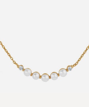 Dinny Hall - 14ct Gold Shuga Pearl and Diamond Bar Pendant Necklace image number 0