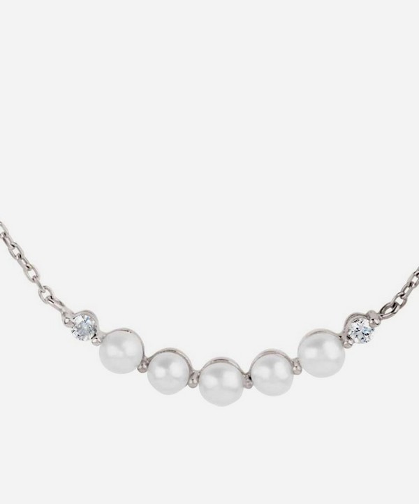 Dinny Hall - 14ct White Gold Shuga Pearl and Diamond Bar Pendant Necklace image number null