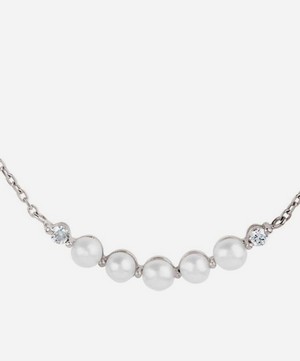 Dinny Hall - 14ct White Gold Shuga Pearl and Diamond Bar Pendant Necklace image number 0