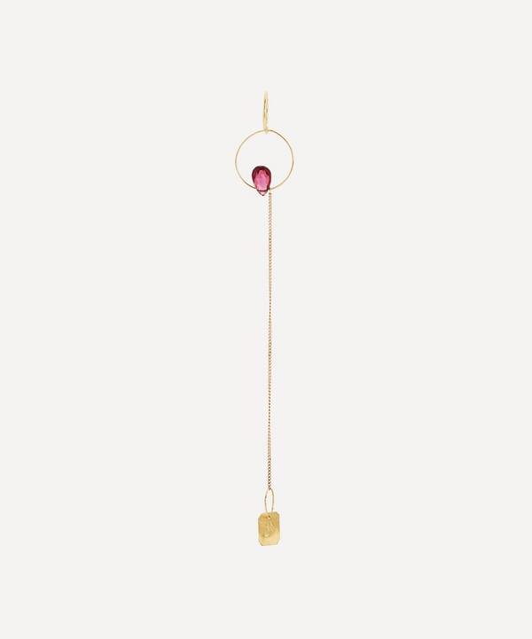 Atelier VM - 18ct Gold Nausica Long Single Rubellite Drop Earring image number 0