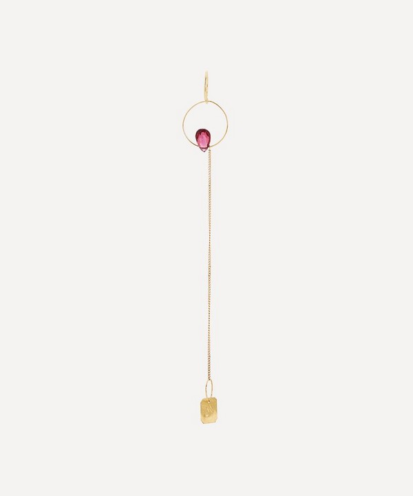Atelier VM - 18ct Gold Nausica Long Single Rubellite Drop Earring image number null