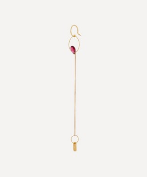 Atelier VM - 18ct Gold Nausica Long Single Rubellite Drop Earring image number 2