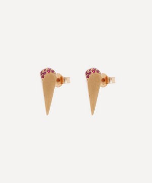Atelier VM - 9ct Gold Soraya Ruby Stud Earrings image number 2
