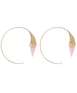 Atelier VM - 18ct Gold Sofia Rose Opal Hoop Earrings image number 2