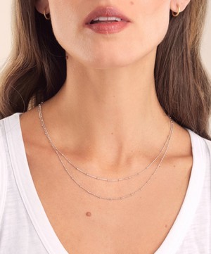 Annoushka - 14ct White Gold Saturn Long Chain Necklace image number 1
