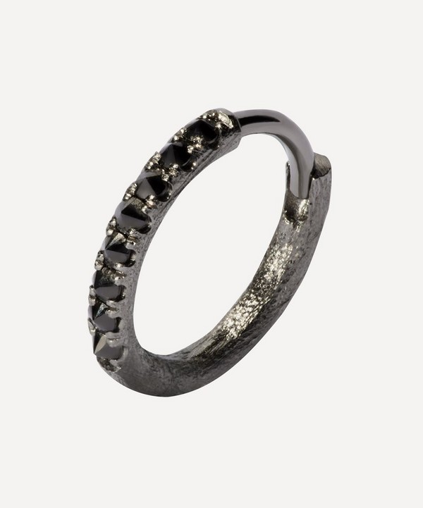 Annoushka - 18ct Rhodium-Plated White Gold Dusty Diamonds Large Hoop Earring image number null