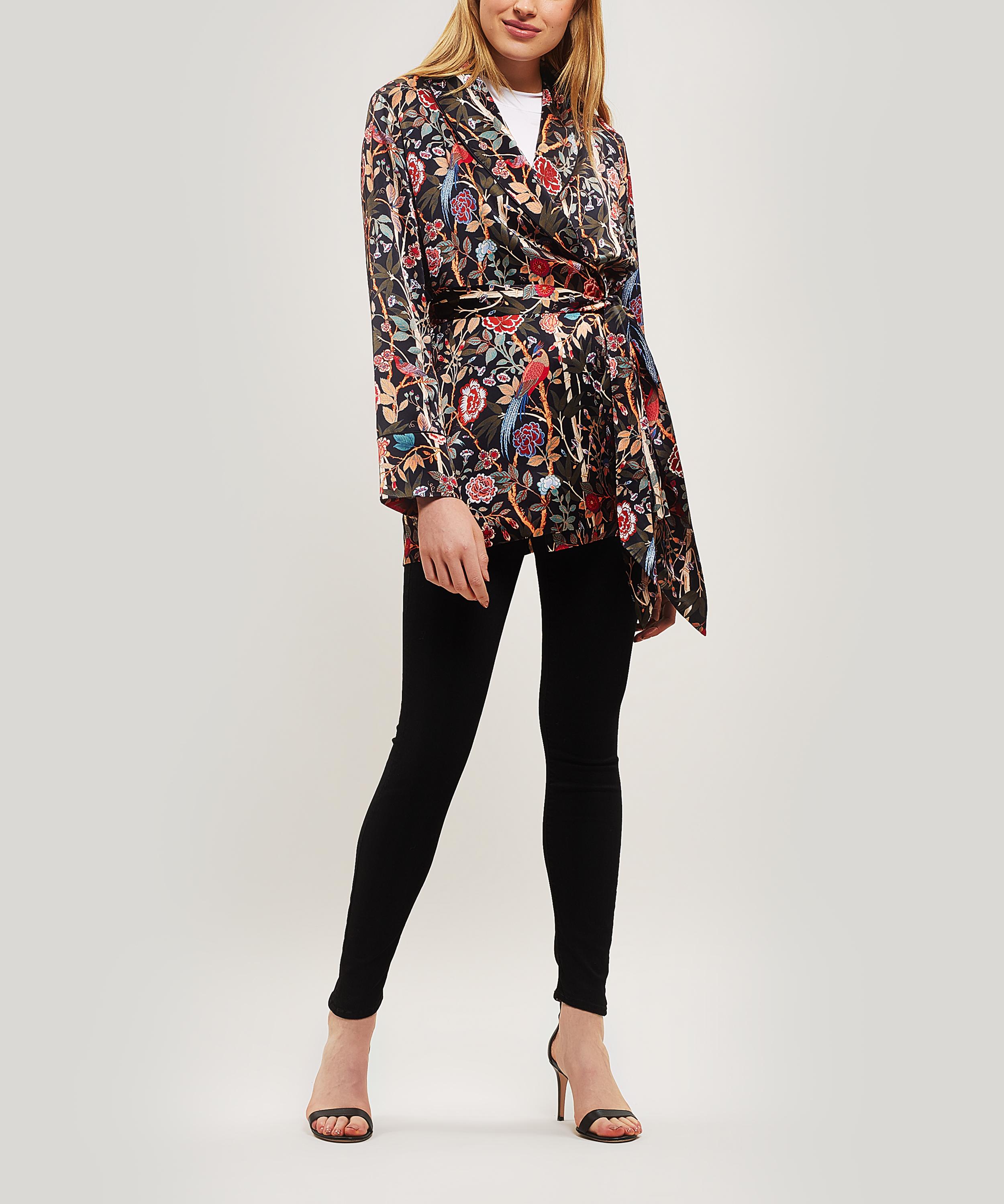 Liberty Bamboo Garden Silk Charmeuse Wrap Jacket