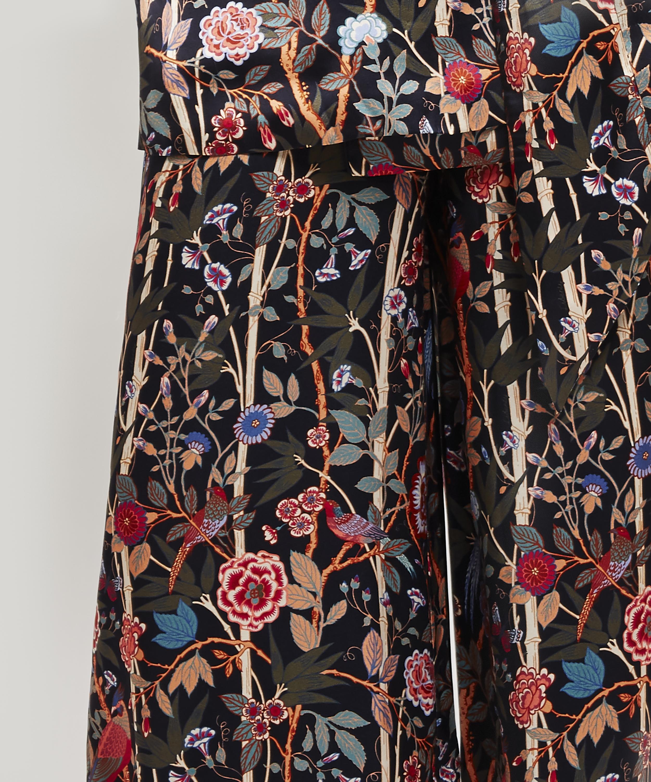 Liberty - Bamboo Garden Silk Charmeuse Palazzo Pants image number 5