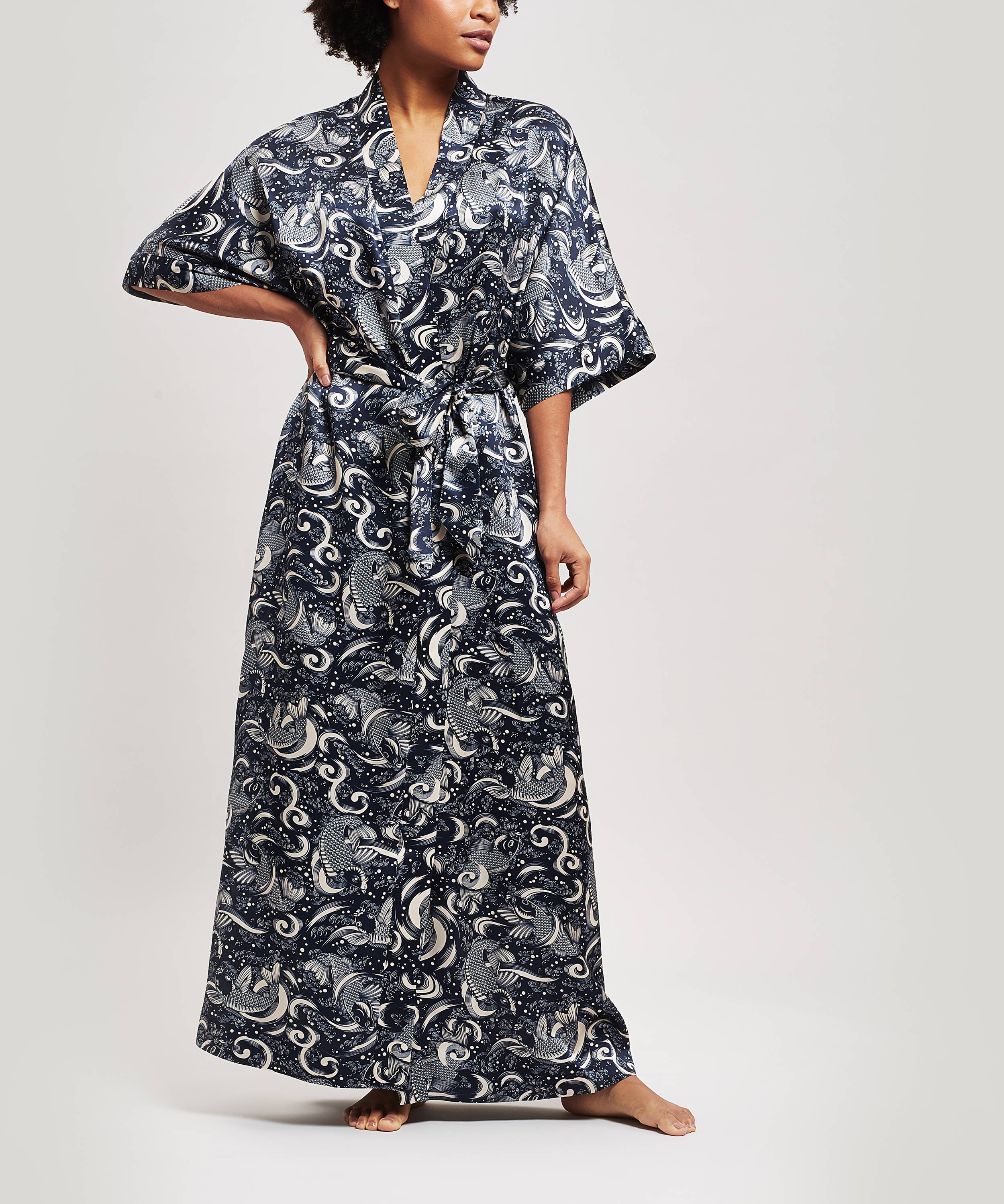 Liberty Kirie Silk Charmeuse Long Kimono | Liberty