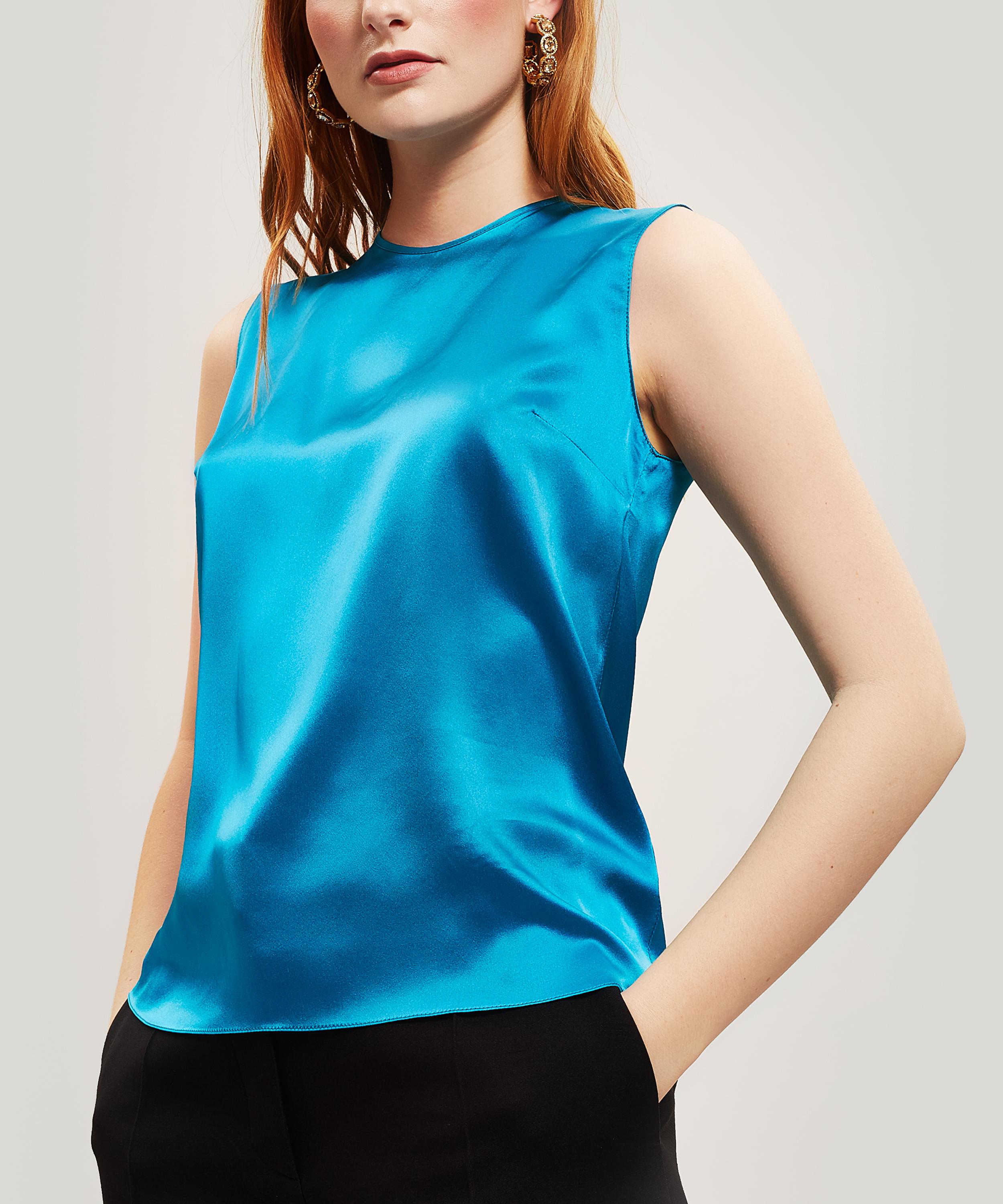 silk satin sleeveless tops
