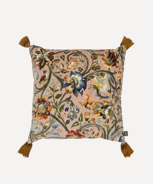 House of Hackney - Large Tasselled Gaia Velvet Cushion image number 0