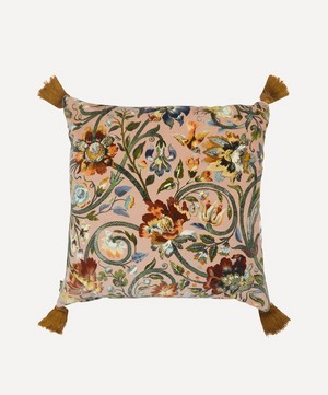 House of Hackney - Large Tasselled Gaia Velvet Cushion image number 1