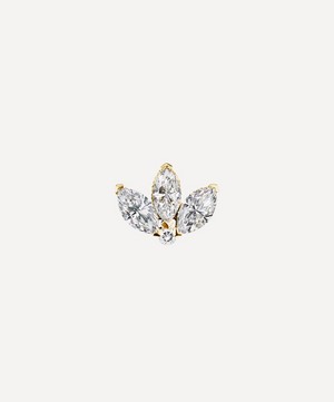 Maria Tash - 18ct 3mm Diamond Engraved Lotus Threaded Stud Earring image number 2