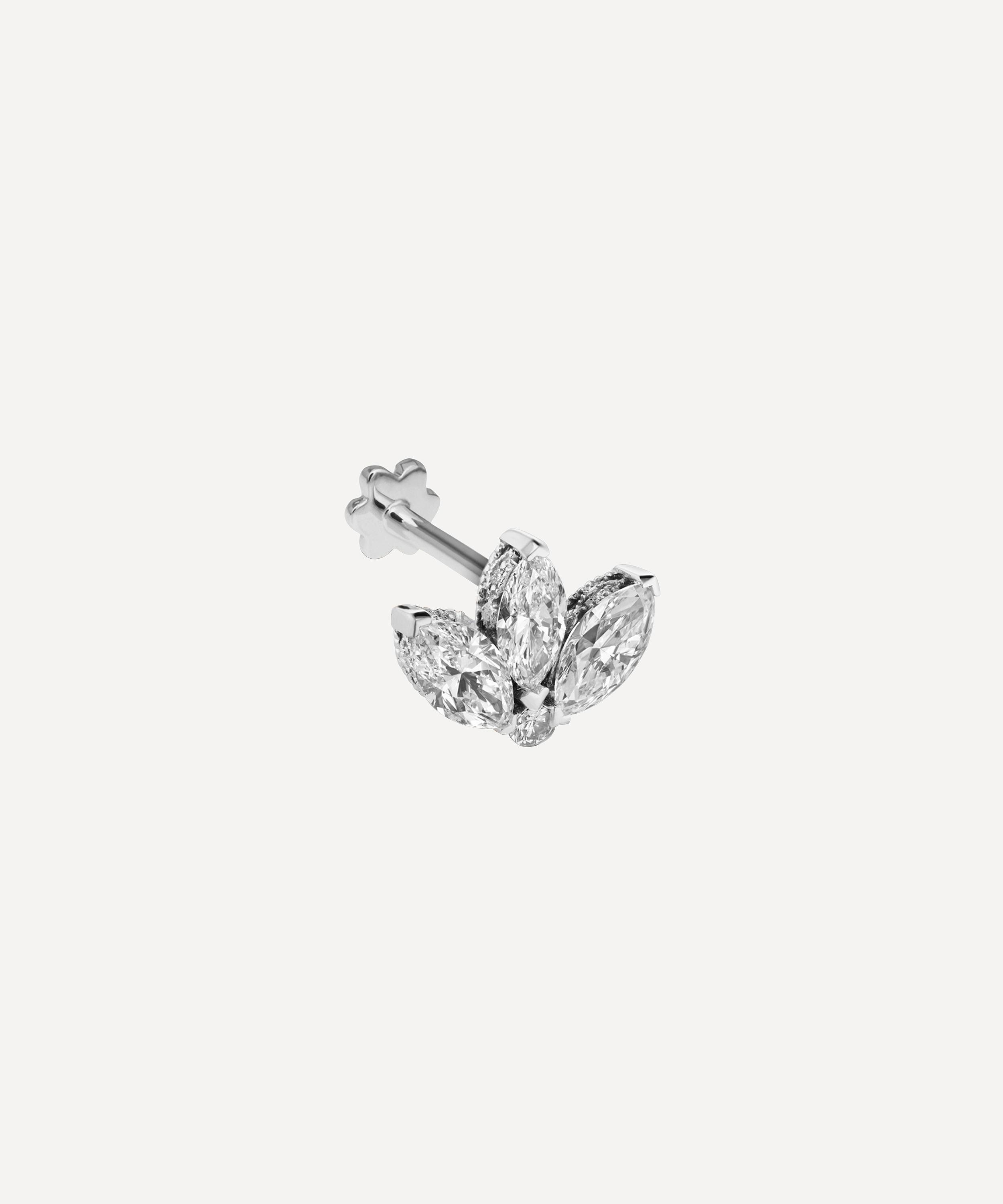 Maria Black 14kt white gold Molten diamond stud earring - Silver