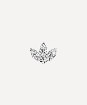 Maria Tash - 18ct 3mm Diamond Engraved Lotus Threaded Stud Earring image number 3