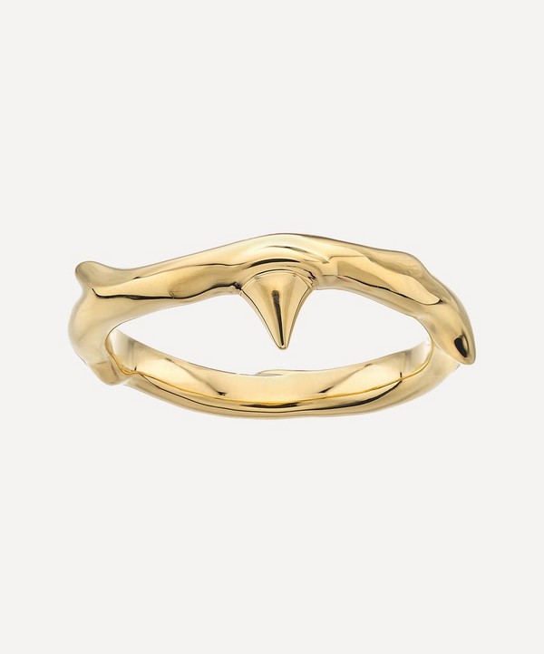 Shaun Leane - Gold Plated Vermeil Silver Rose Thorn Band Ring image number null