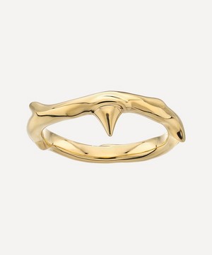 Shaun Leane - Gold Plated Vermeil Silver Rose Thorn Band Ring image number 0