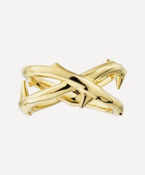 Shaun Leane - Gold Plated Vermeil Silver Rose Thorn Wide Band Ring image number 0