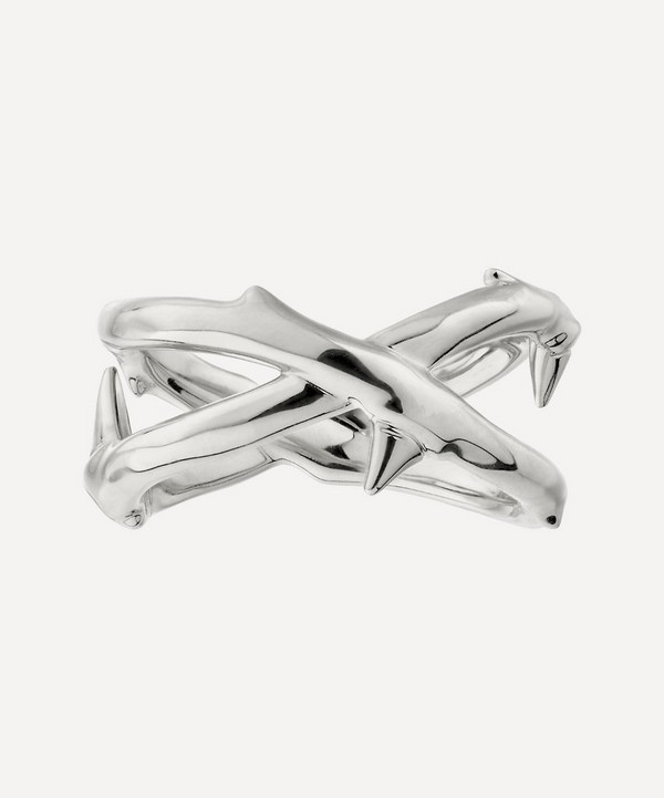 Shaun Leane - Silver Rose Thorn Wide Band Ring image number null