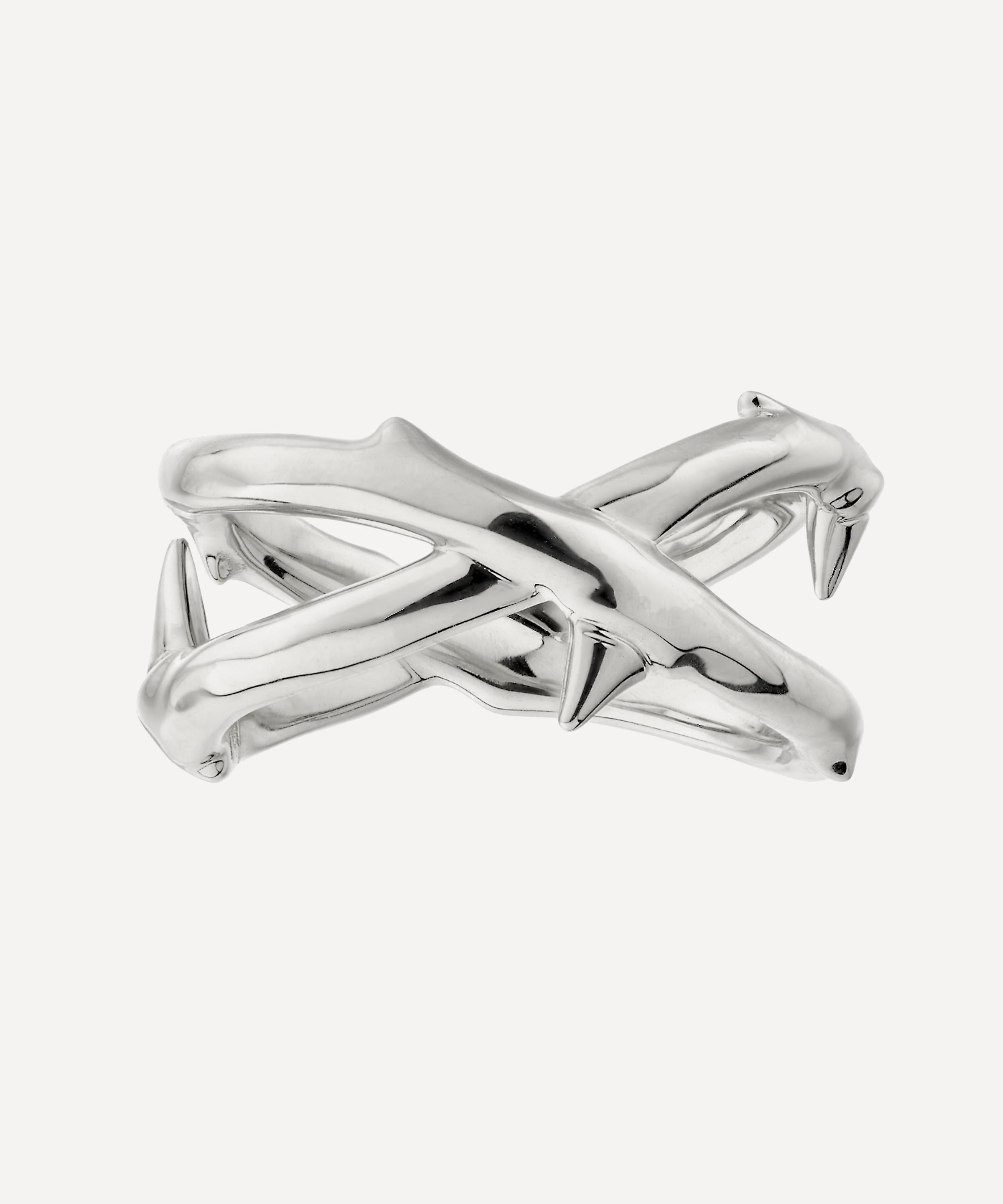 Shaun Leane - Sterling Silver Rose Thorn Wide Band Ring image number 0