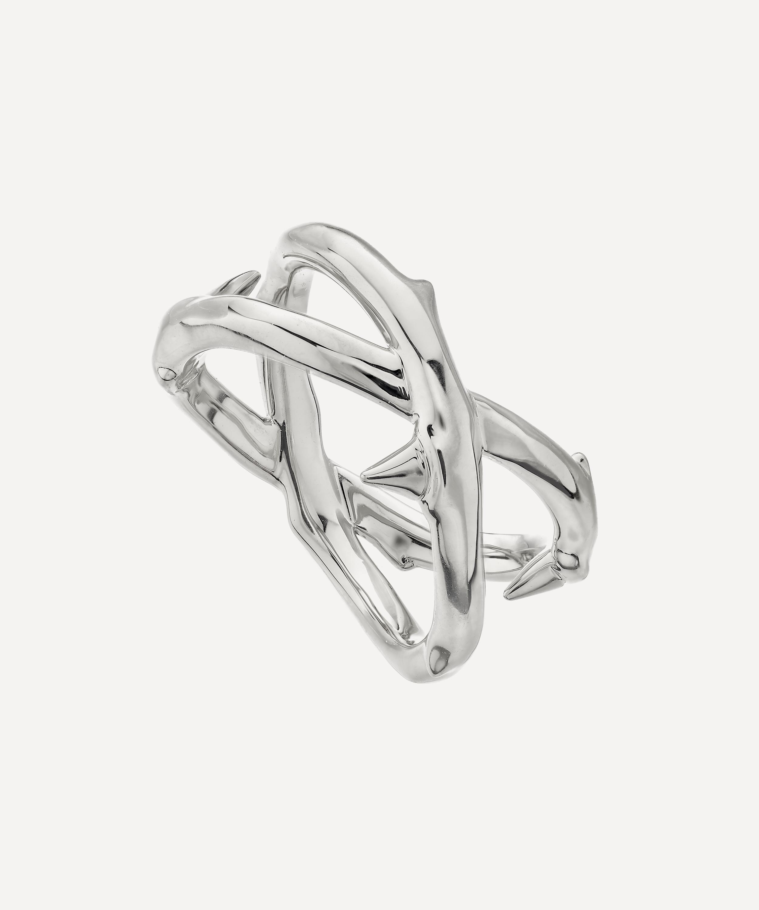 Shaun Leane - Sterling Silver Rose Thorn Wide Band Ring image number 2