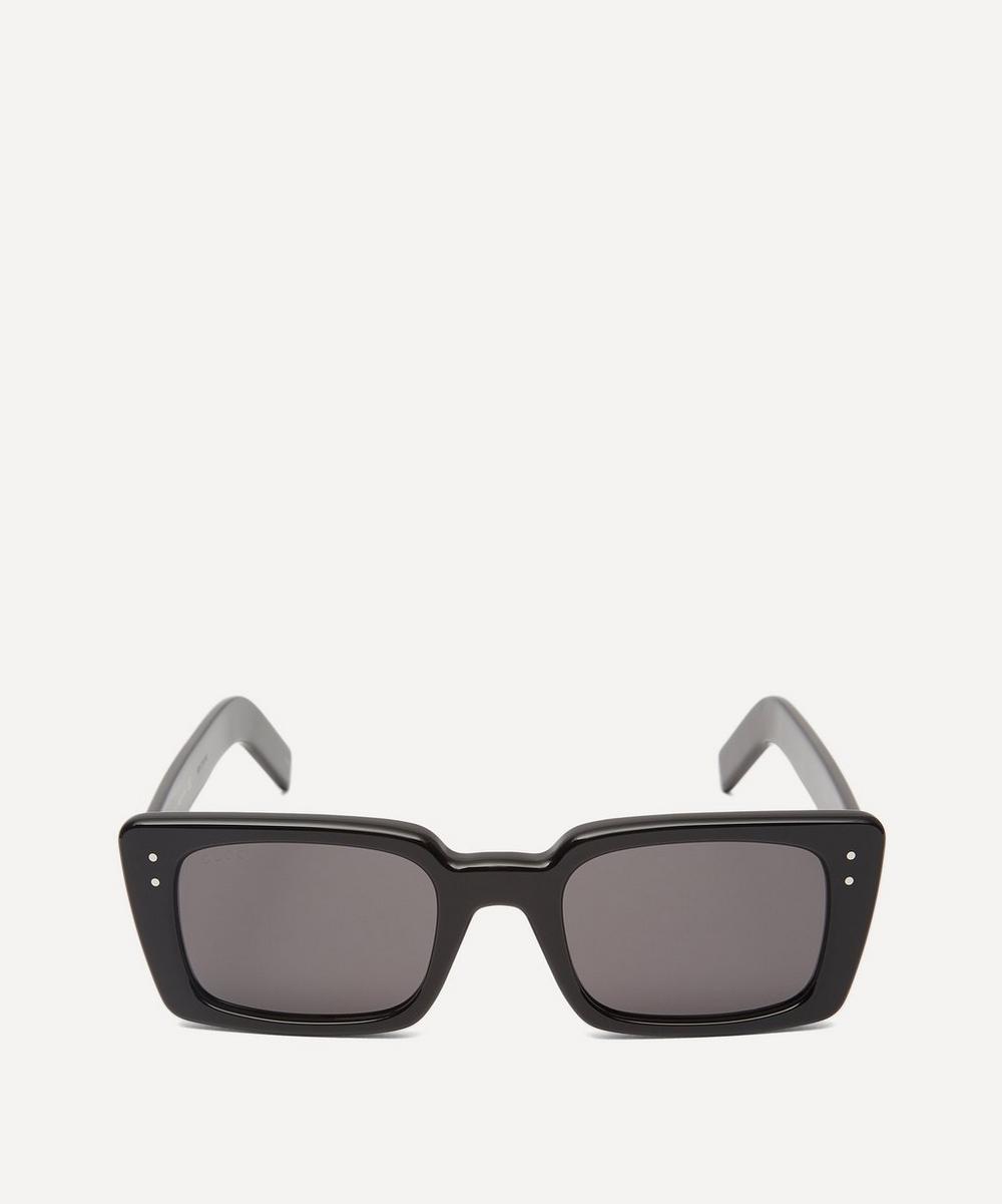 Gucci Slim Rectangular Acetate Sunglasses In Black