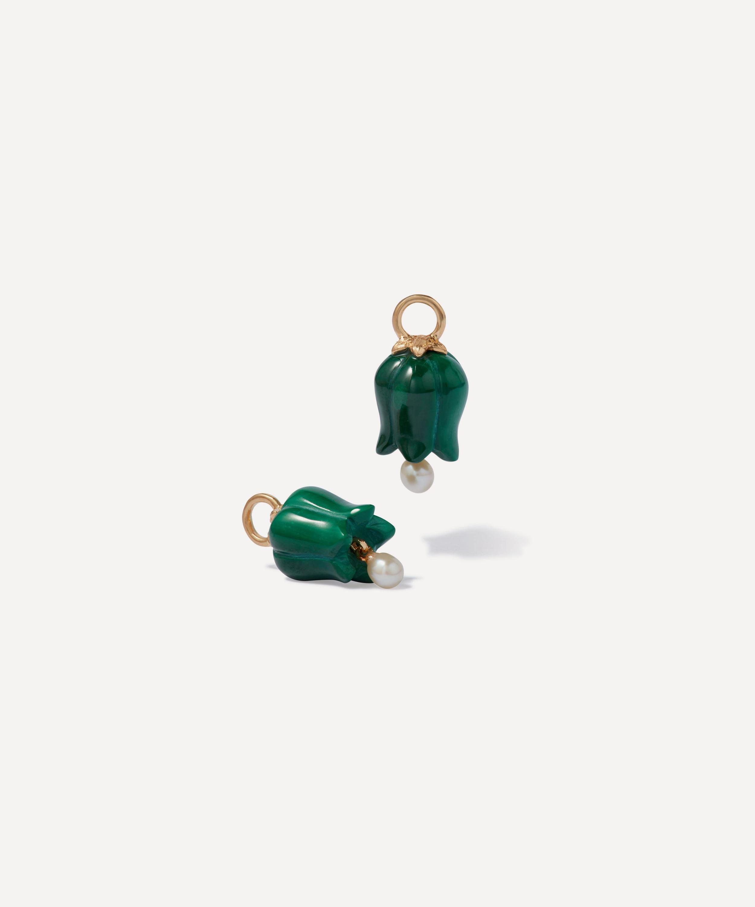 Annoushka - 18ct Gold Malachite and Pearl Tulip Earring Drops image number 0