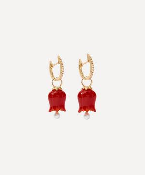 Annoushka - 18ct Gold Red Agate and Pearl Tulip Earring Drops image number 2