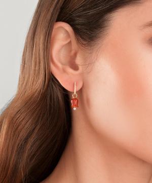 Annoushka - 18ct Gold Red Agate and Pearl Tulip Earring Drops image number 1
