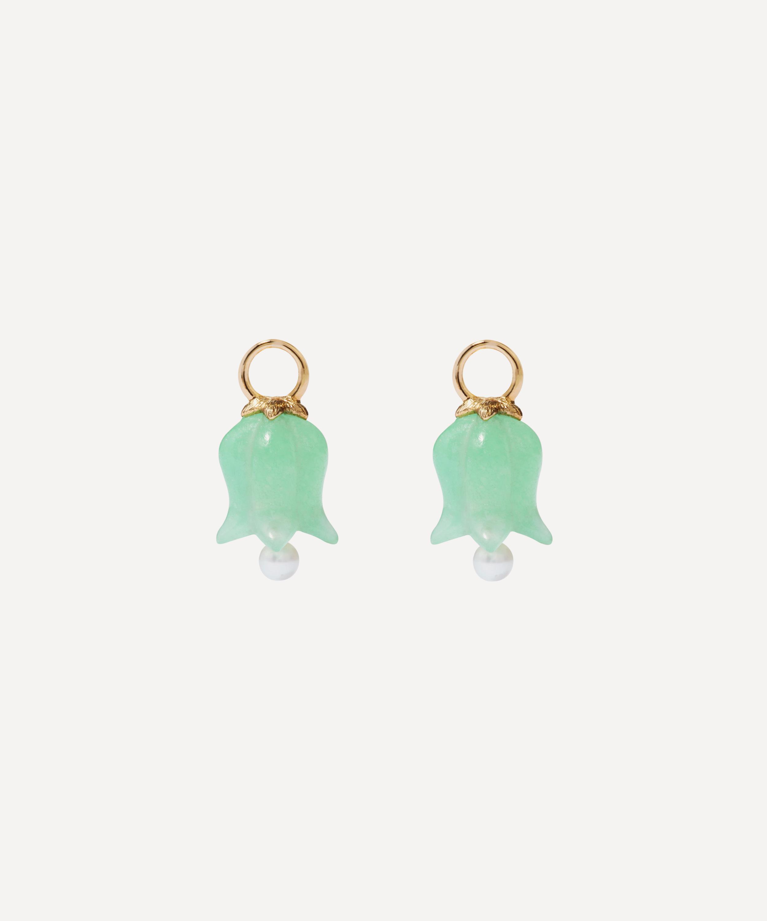 Annoushka - 18ct Gold Jade and Pearl Tulip Earring Drops image number 
