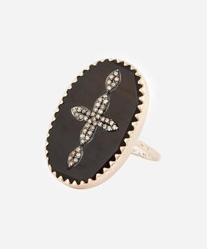 Pascale Monvoisin - 9ct Rose Gold Bowie N°3 Diamond and Bakelite Cross Ring image number 1