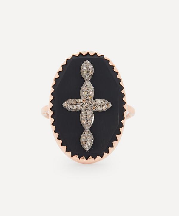 Pascale Monvoisin - 9ct Rose Gold Bowie N°3 Diamond and Bakelite Cross Ring