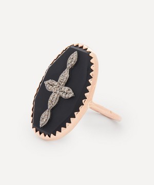 Pascale Monvoisin - 9ct Rose Gold Bowie N°3 Diamond and Bakelite Cross Ring image number 2