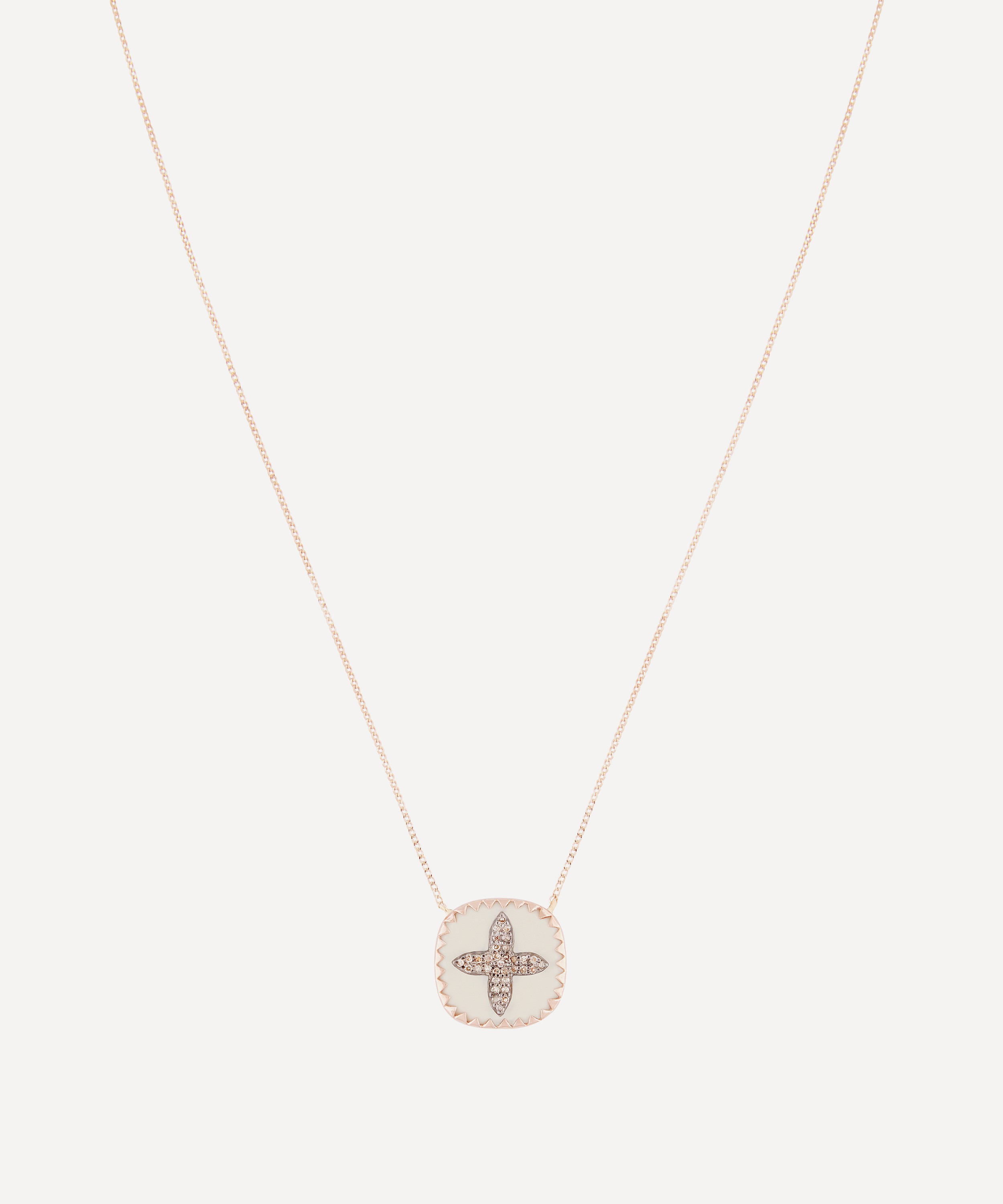 Pascale Monvoisin - 9ct Rose Gold Bowie Diamond and Bakelite Pendant Necklace image number 0