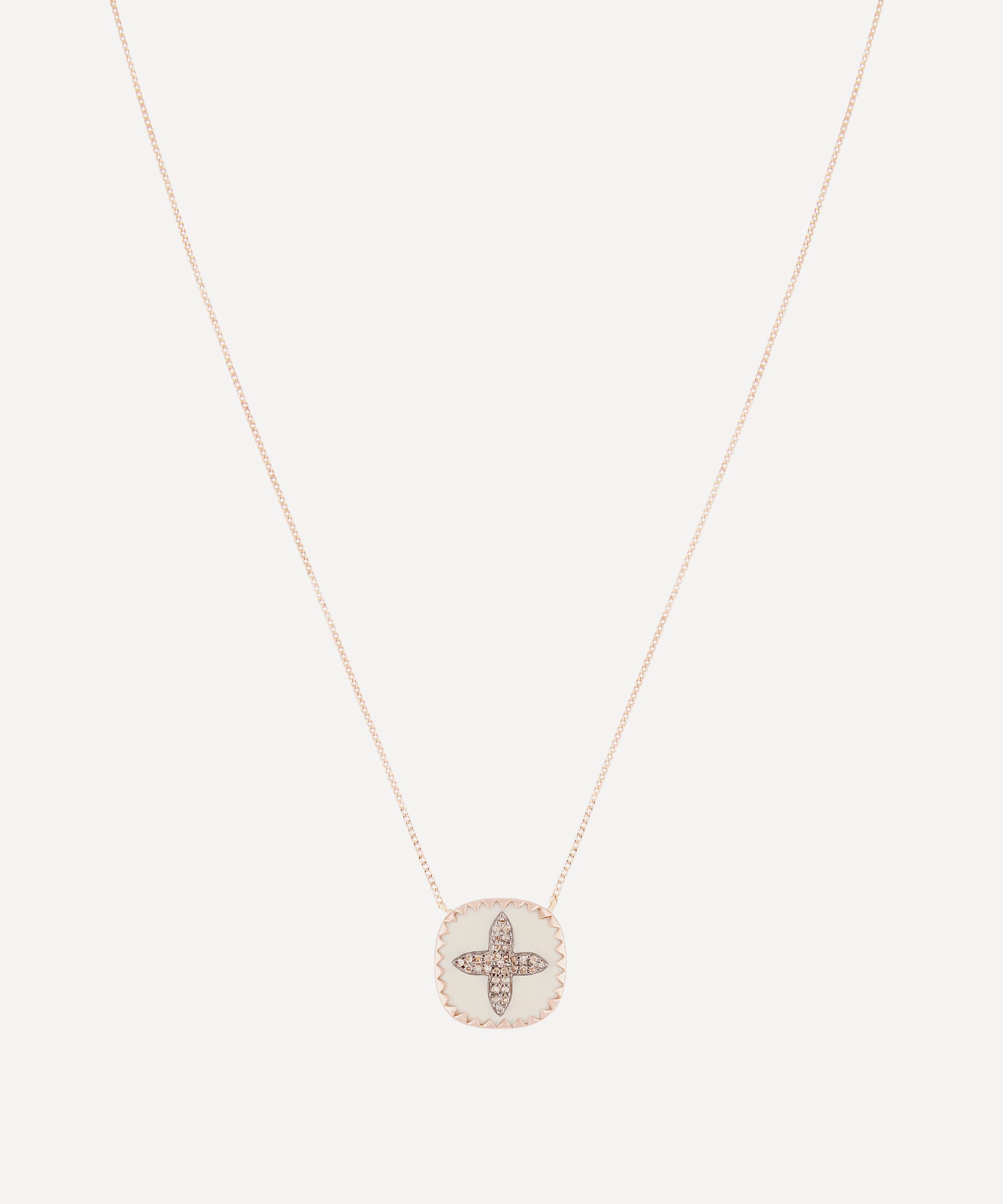 Pascale Monvoisin - 9ct Rose Gold Bowie Diamond and Bakelite Pendant Necklace image number 0