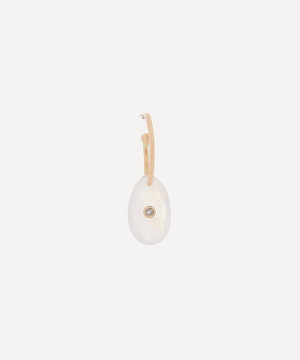 Pascale Monvoisin - 9ct Gold Orso Moonstone and Diamond Single Drop Earring image number null