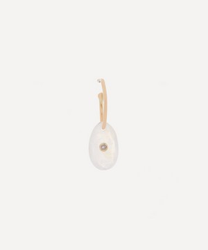 Pascale Monvoisin - 9ct Gold Orso Moonstone and Diamond Single Drop Earring image number 0