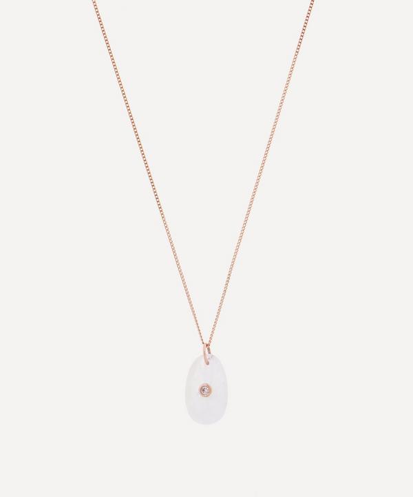 Pascale Monvoisin - 14ct Rose Gold Orso N°1 Moonstone and Diamond Pendant Necklace image number null