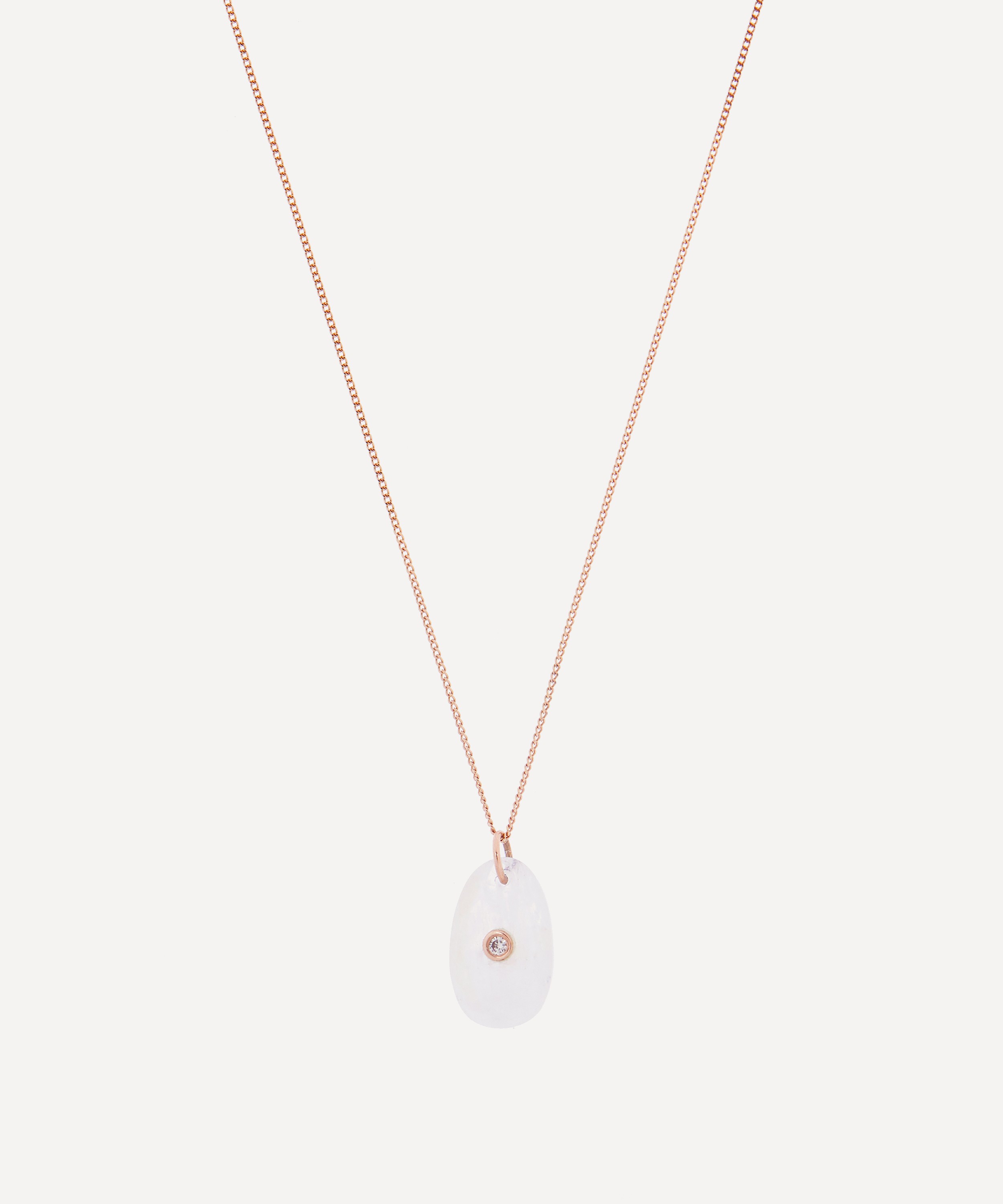 Pascale Monvoisin - 14ct Rose Gold Orso N°1 Moonstone and Diamond Pendant Necklace