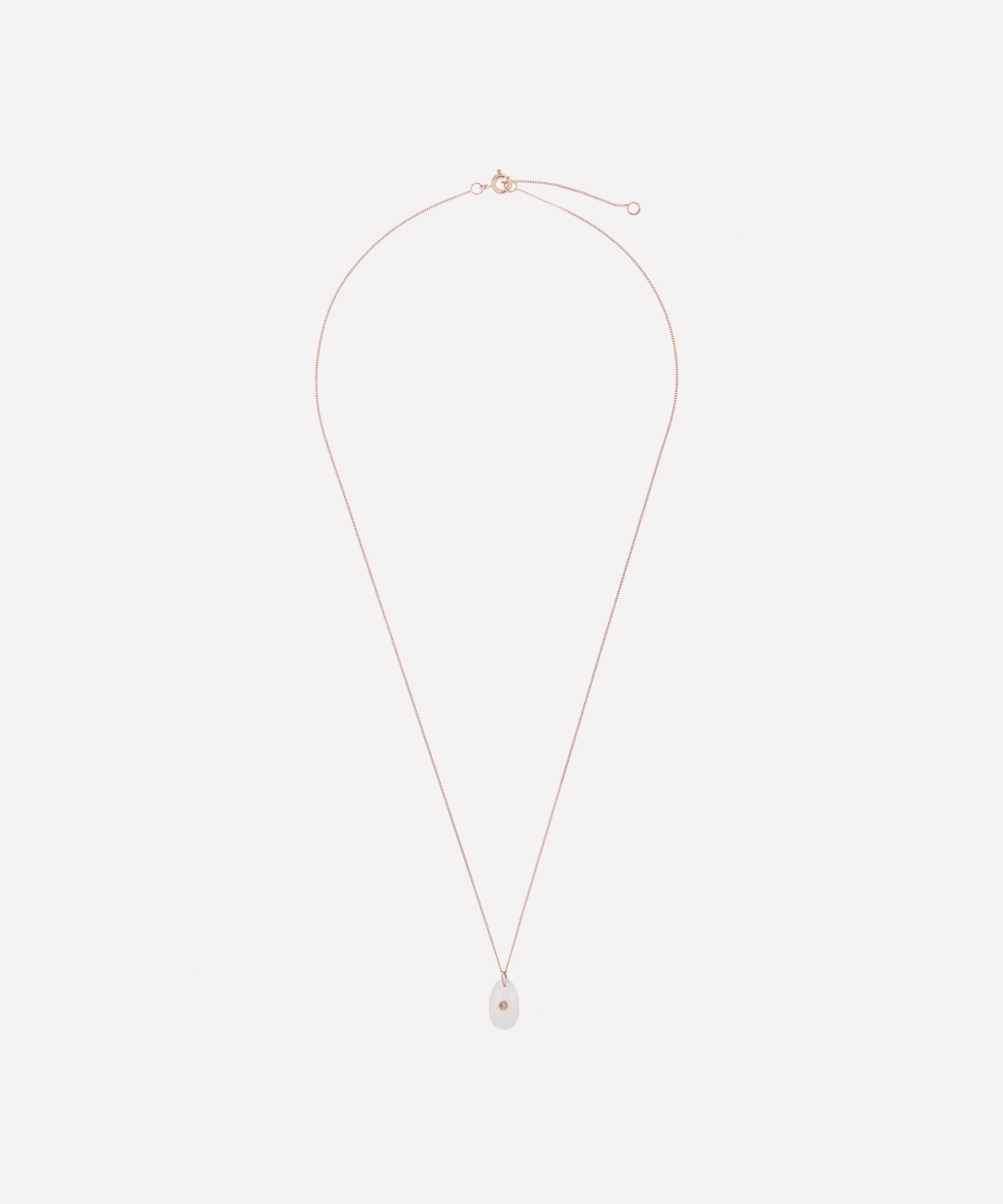 Pascale Monvoisin - 14ct Rose Gold Orso N°1 Moonstone and Diamond Pendant Necklace image number 2