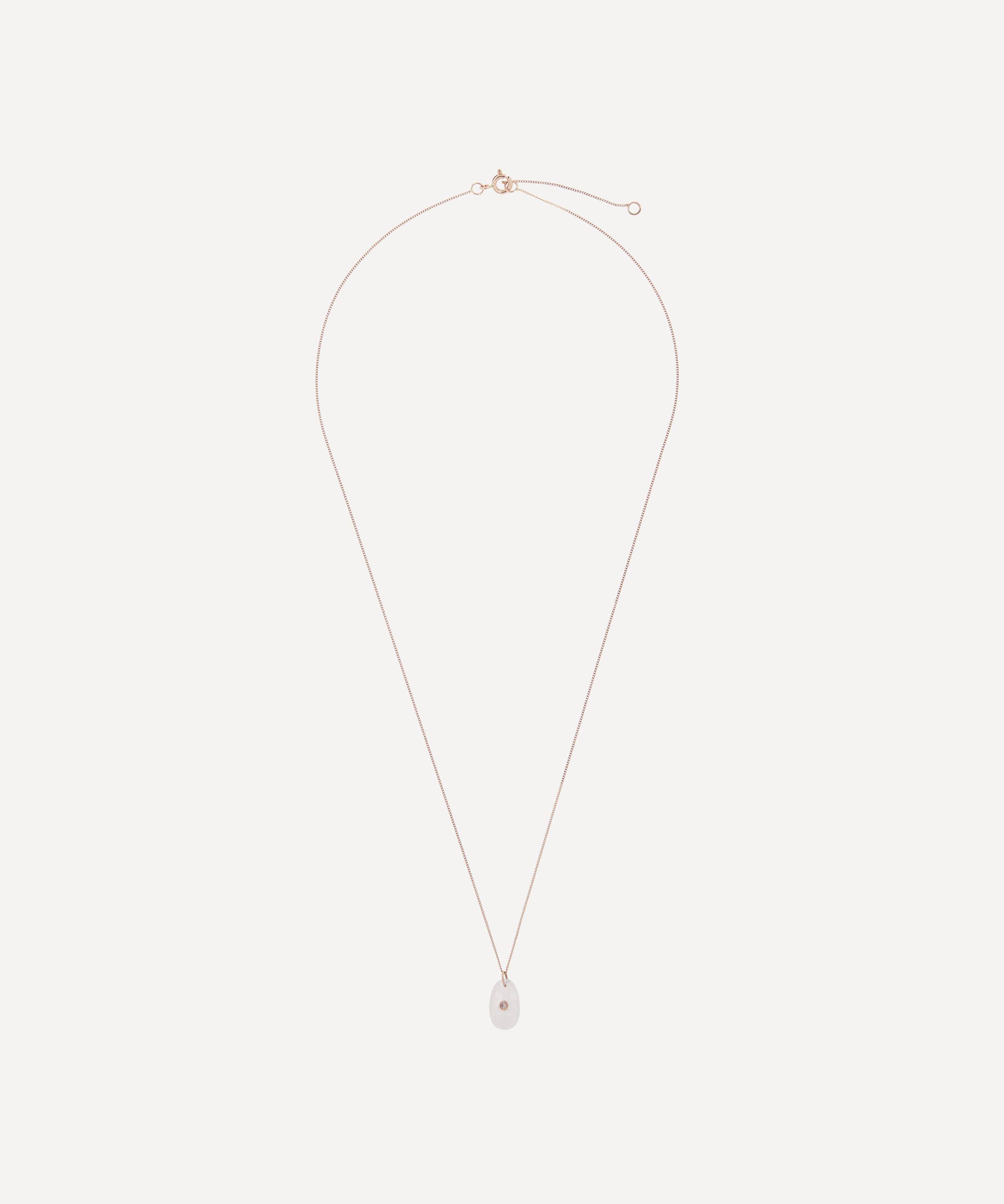 Pascale Monvoisin - 14ct Rose Gold Orso N°1 Moonstone and Diamond Pendant Necklace image number 2